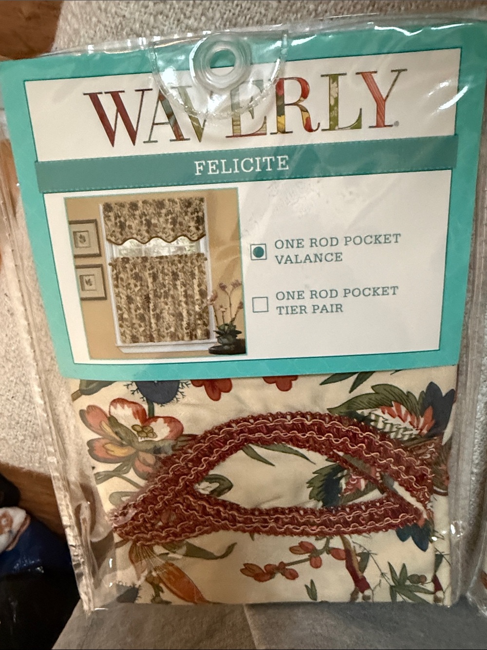 Waverly Felicite Jacobean Valance-New in Pkg Qty 2 for this price